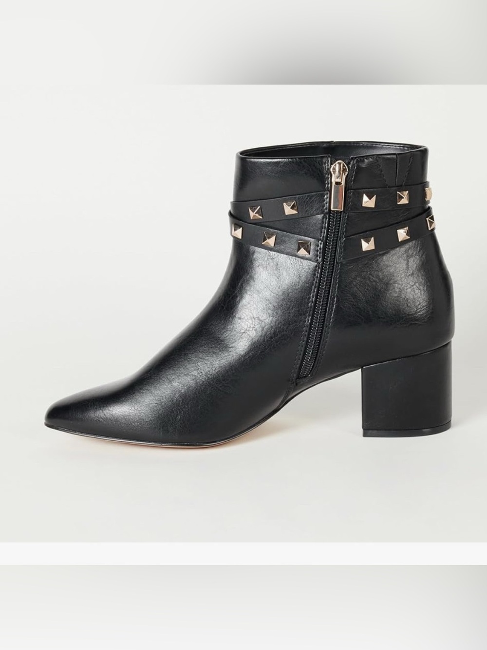 NWT & box The Drop Gold Studded Women's Jessie Black Ankle Boot, 9 1/2 - Picture 2 of 12